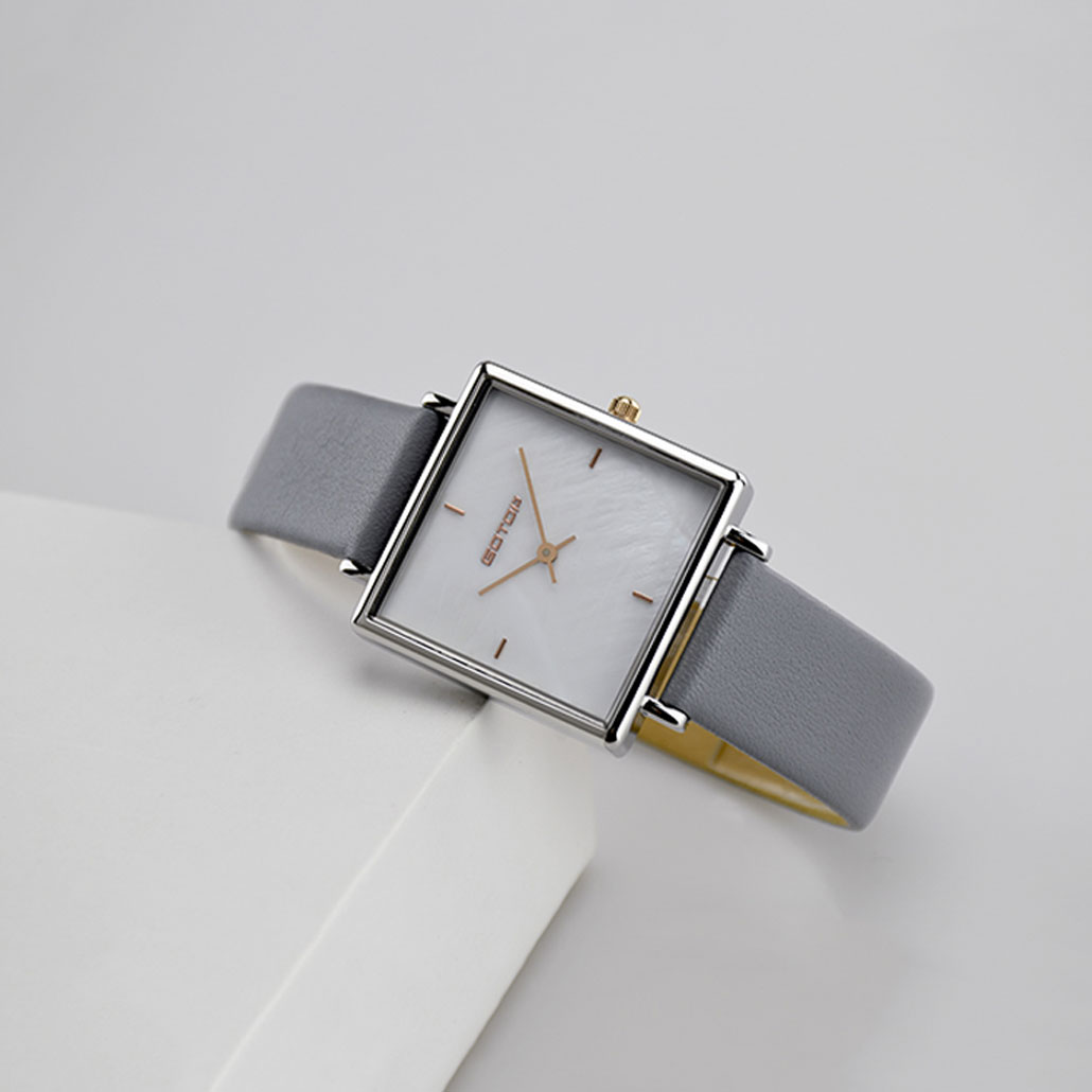 Women's Rectangle Watch Leather Strap