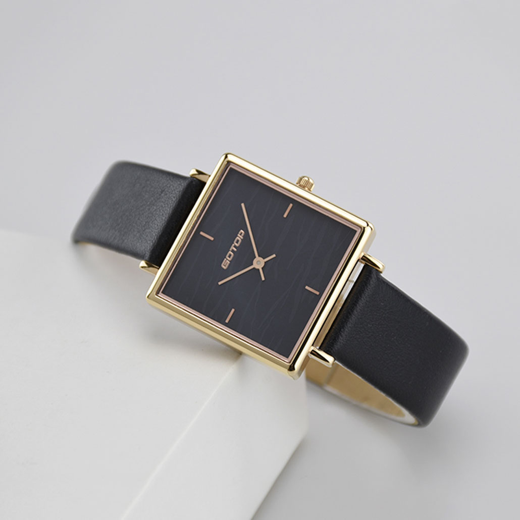 Women's Rectangle Watch Leather Strap