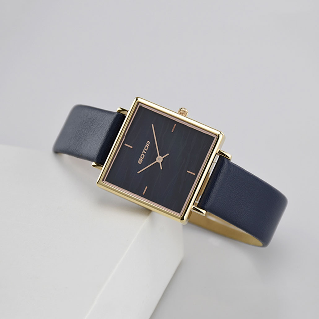 Rose Gold Square Dial Women'S Watches
