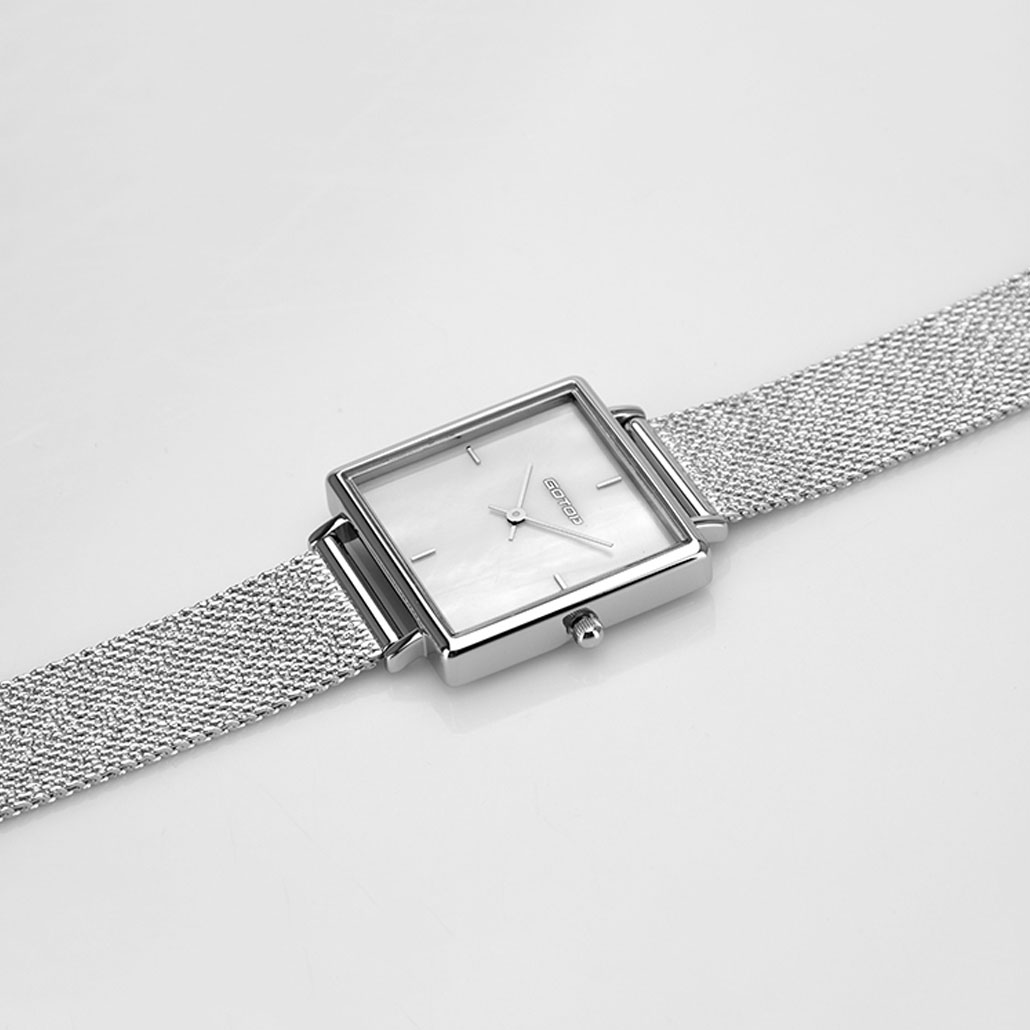 women's rectangular mesh watch