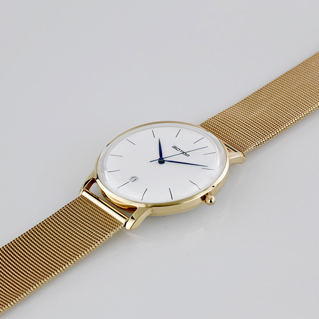 SS297-02 Gold Men's Watch With Metal Mesh Band