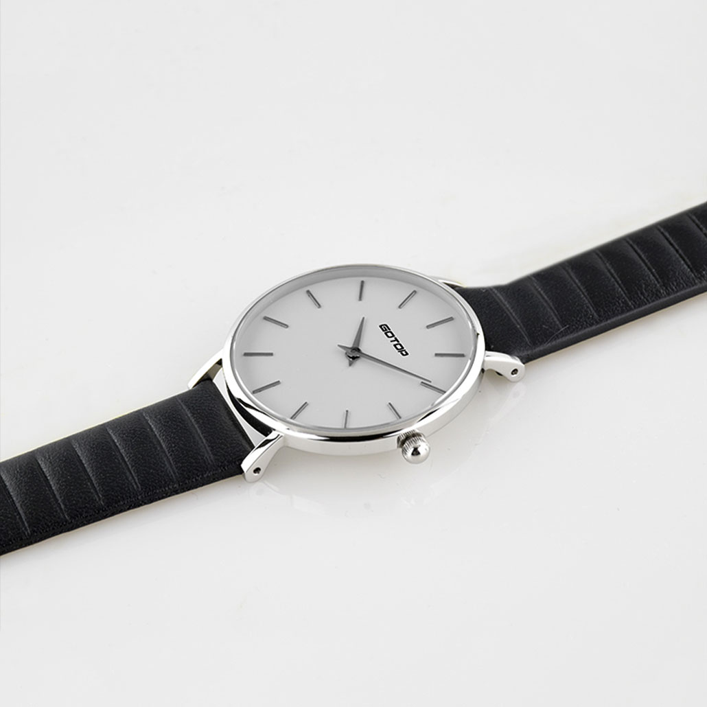 SS397 Black And White With Pink Leather Strap DW Style Watch