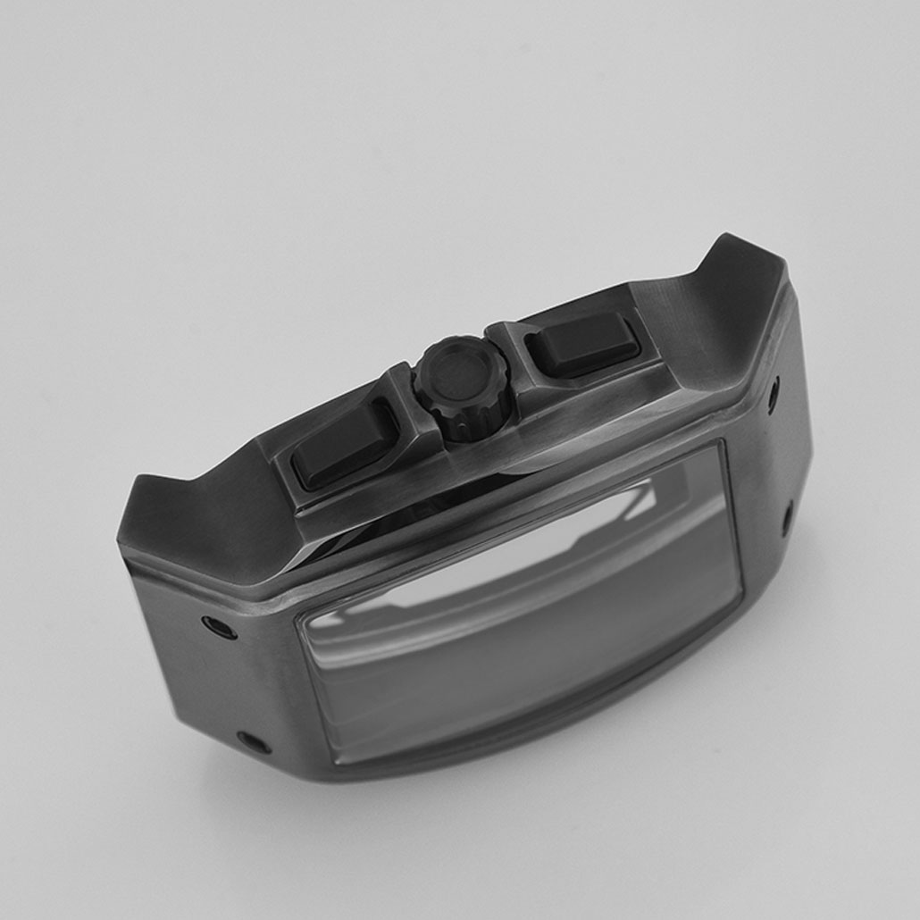 WC006 Square Men's Watch Case in Brushed Metal