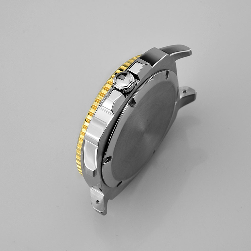 WC007 Two-Tone Metal Watch Case with Rotating Bezel