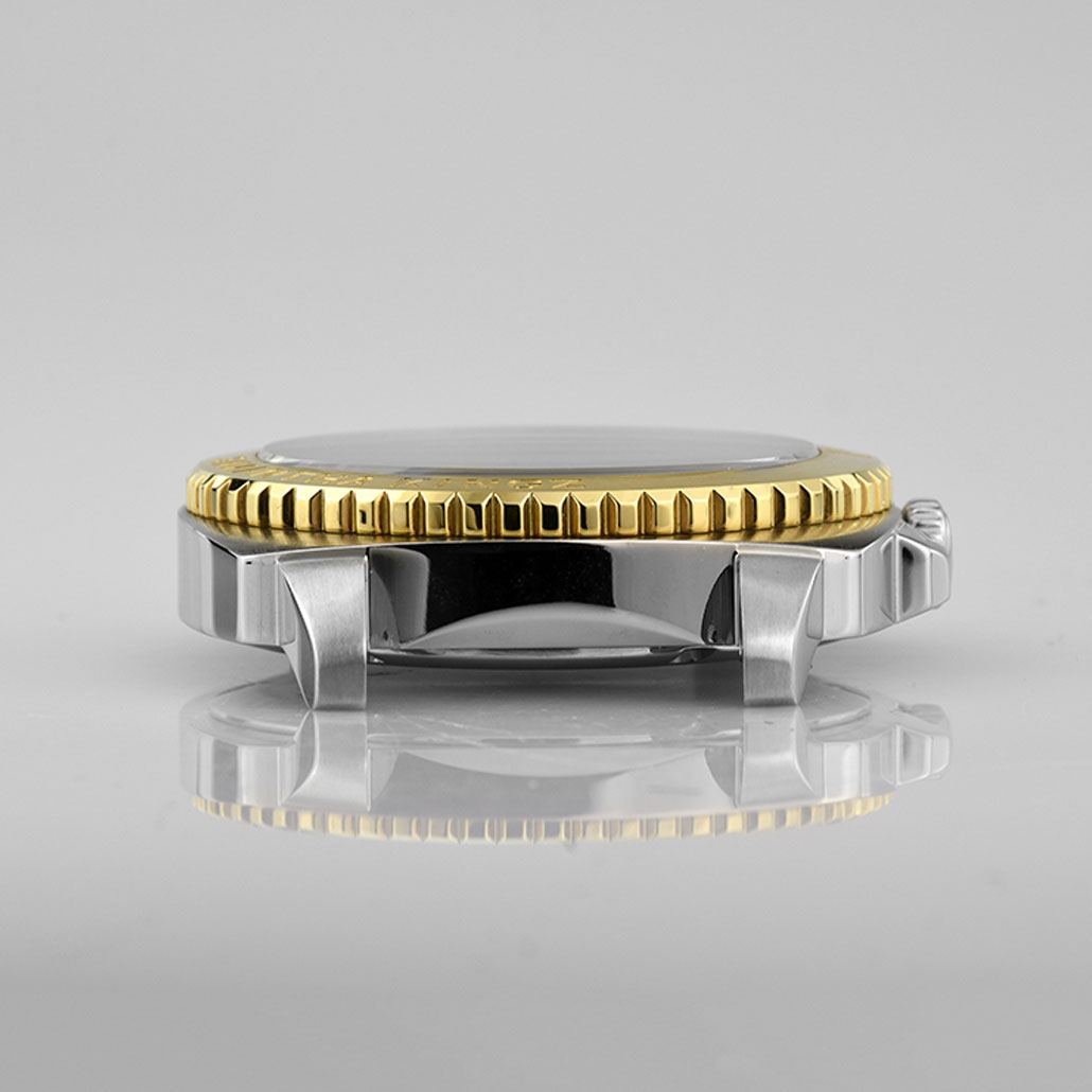 WC007 Two-Tone Metal Watch Case with Rotating Bezel