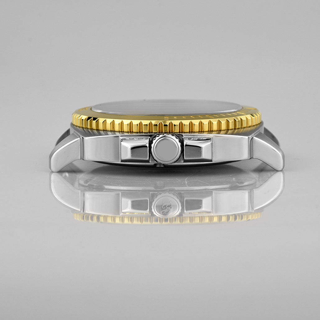 WC007 Two-Tone Metal Watch Case with Rotating Bezel
