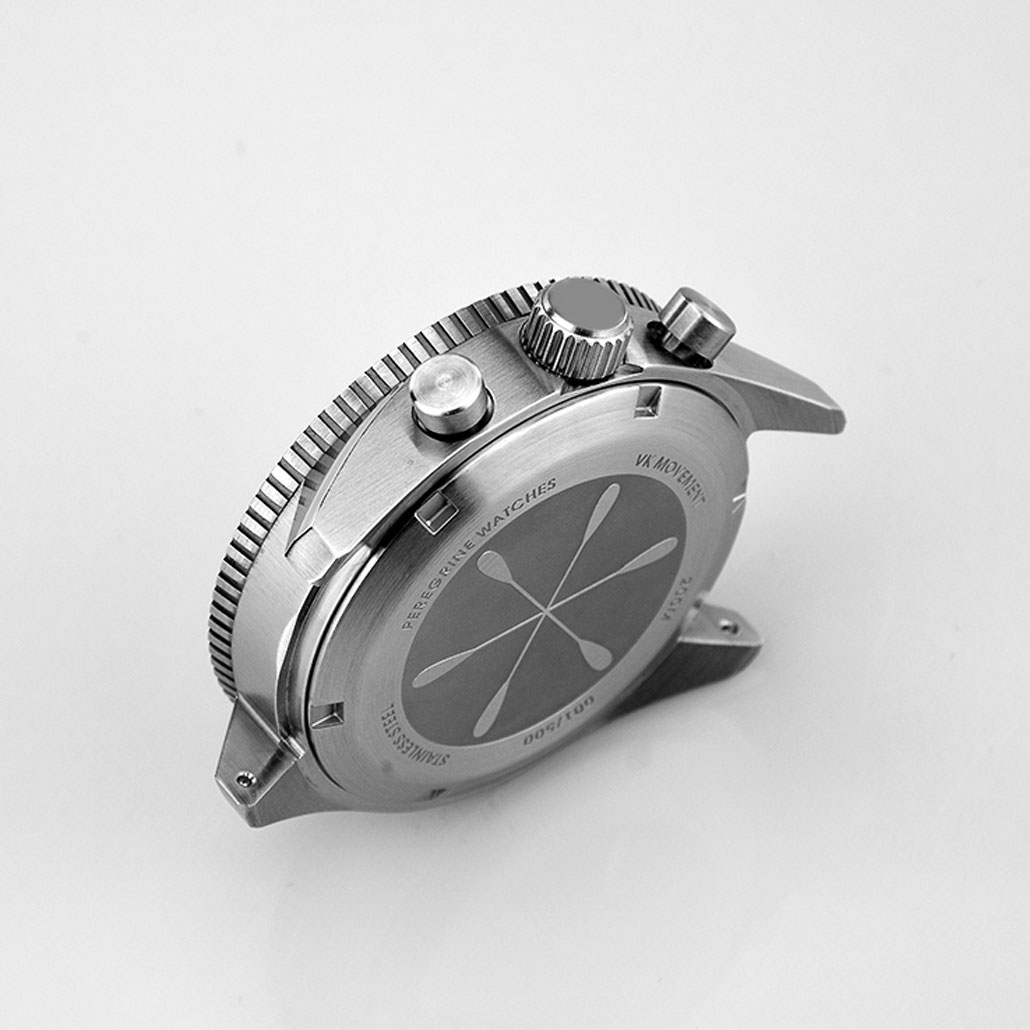 WC022 Stainless Steel Watch Case With Black Bezel