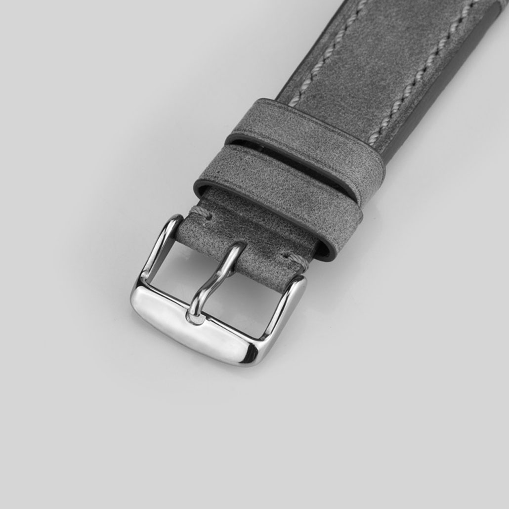 WL006 Grey Leather Watch Strap