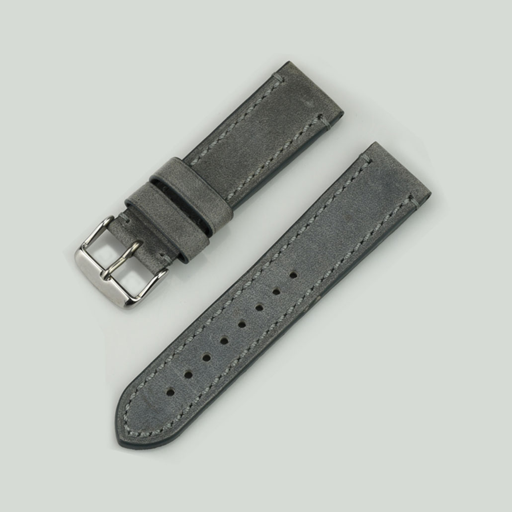 WL006 Grey Leather Watch Strap