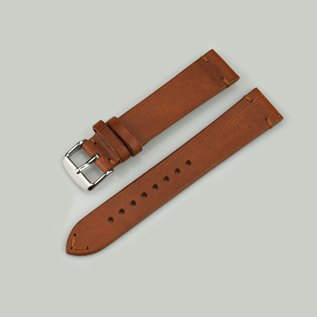 WL007 Fine Leather Watch Strap In Brown