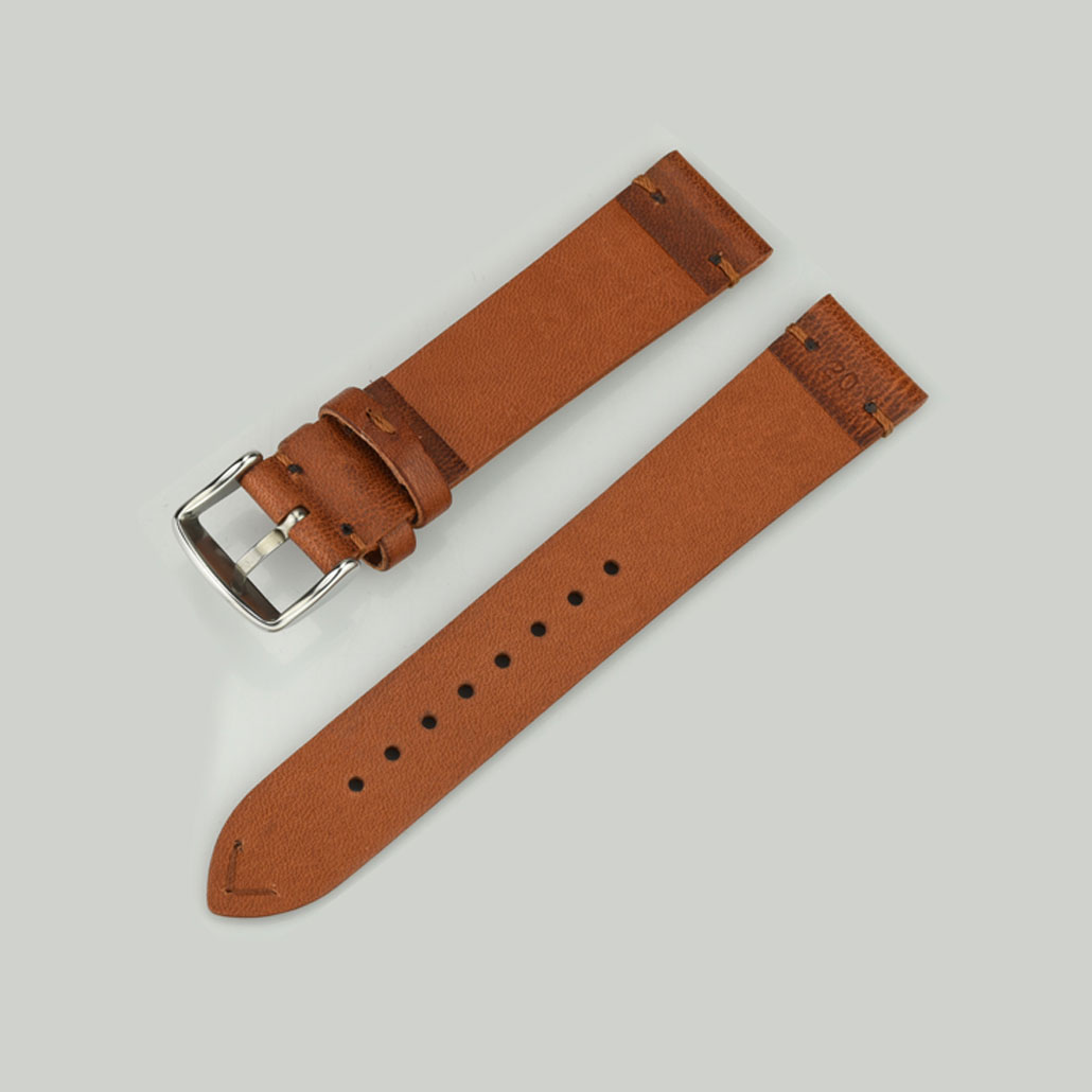 WL007 Fine Leather Watch Strap In Brown