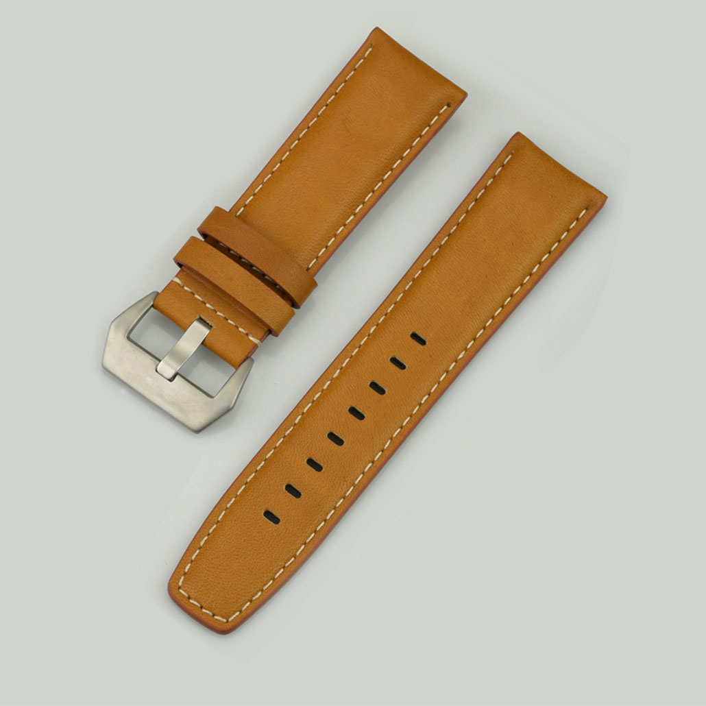 WL009 Dark Brown Men's Watch Strap In Leather