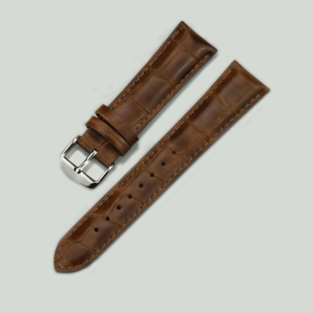 WL012 Coffee Colored Leather Watch Strap