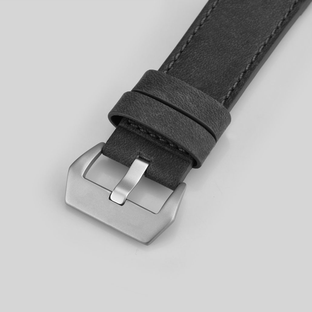 WL014 Grey Leather Men's Watch Strap