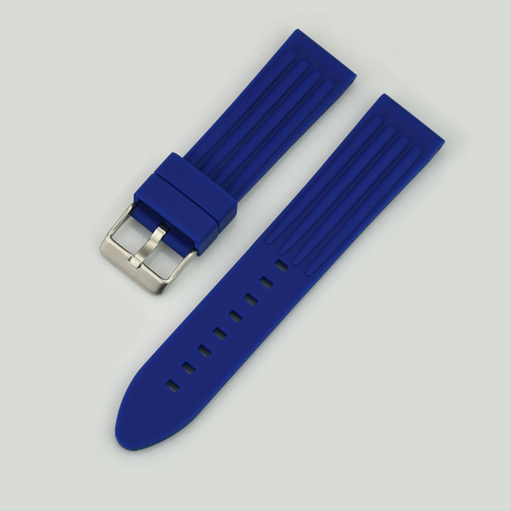 WR001 Blue Silicone Rubber Watch Strap