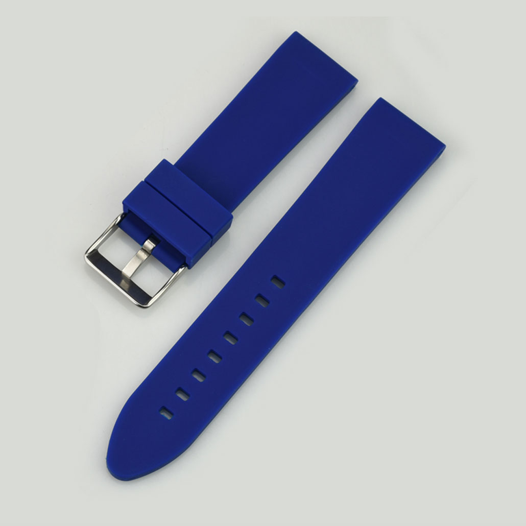 WR001 Blue Silicone Rubber Watch Strap