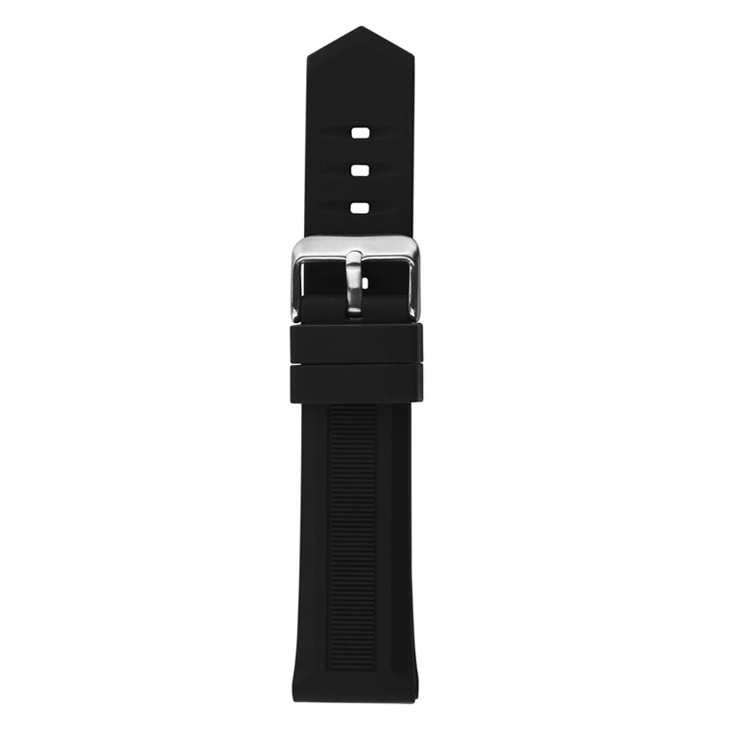 WR004 Black Silicone Rubber Women's Watch Band