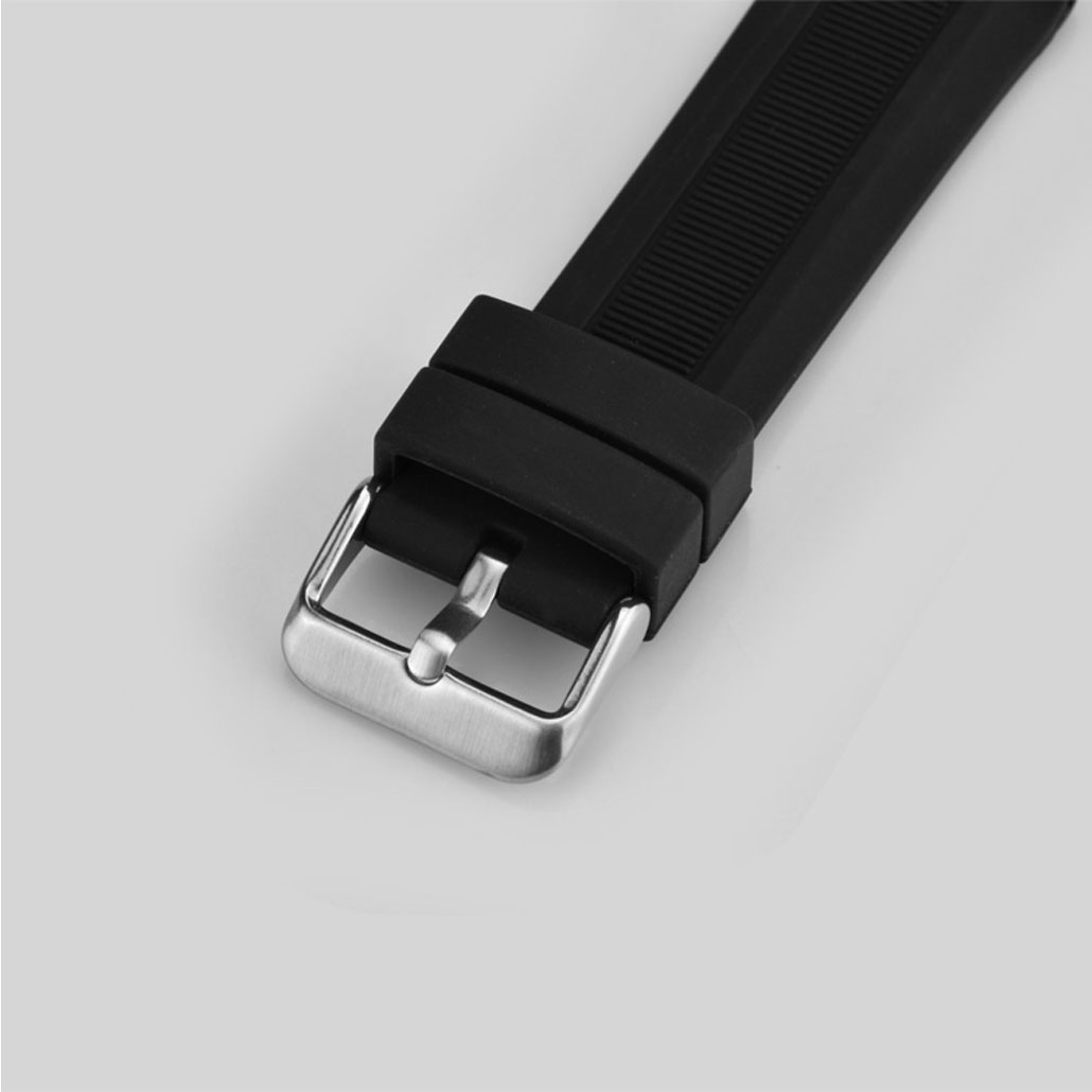 WR004 Black Silicone Rubber Women's Watch Band