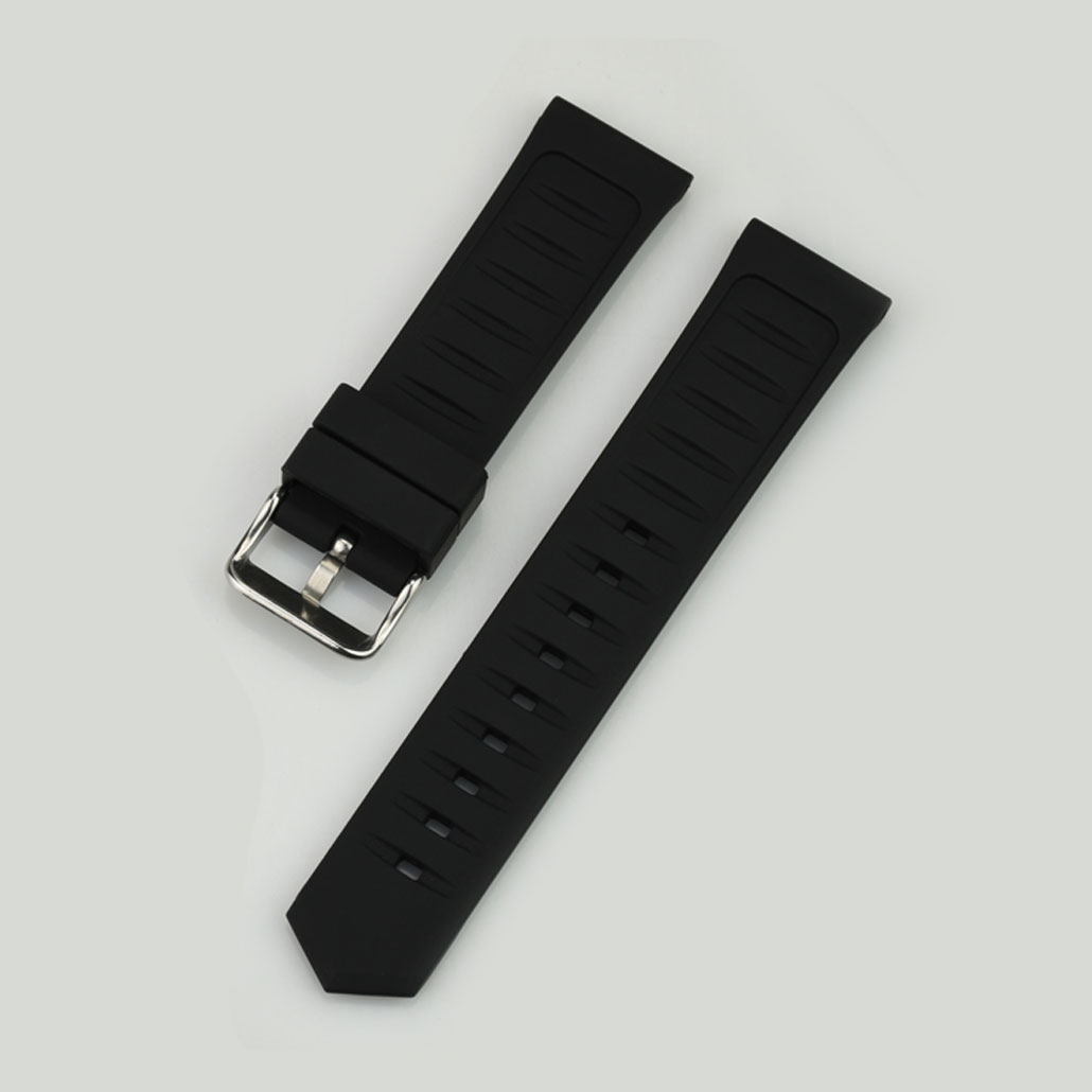 WR004 Black Silicone Rubber Women's Watch Band