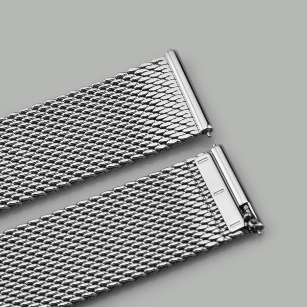 WS008 Silver Mesh Band With Quick Release Clasp
