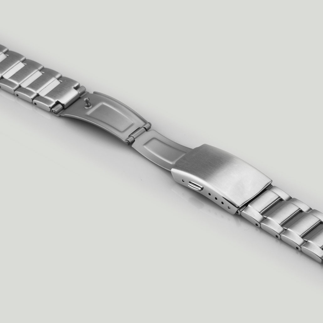 WS013 Stainless-steel Men's Watch Band In Silver