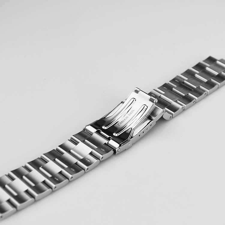 22mm Silver Stainless Steel Watch Strap