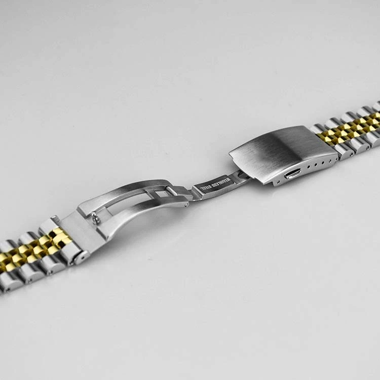 Silver + Gold Stainless Steel Watch Strap