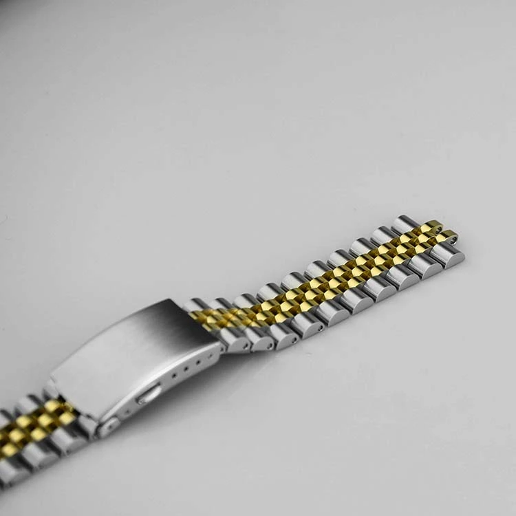 Silver + Gold Stainless Steel Watch Strap