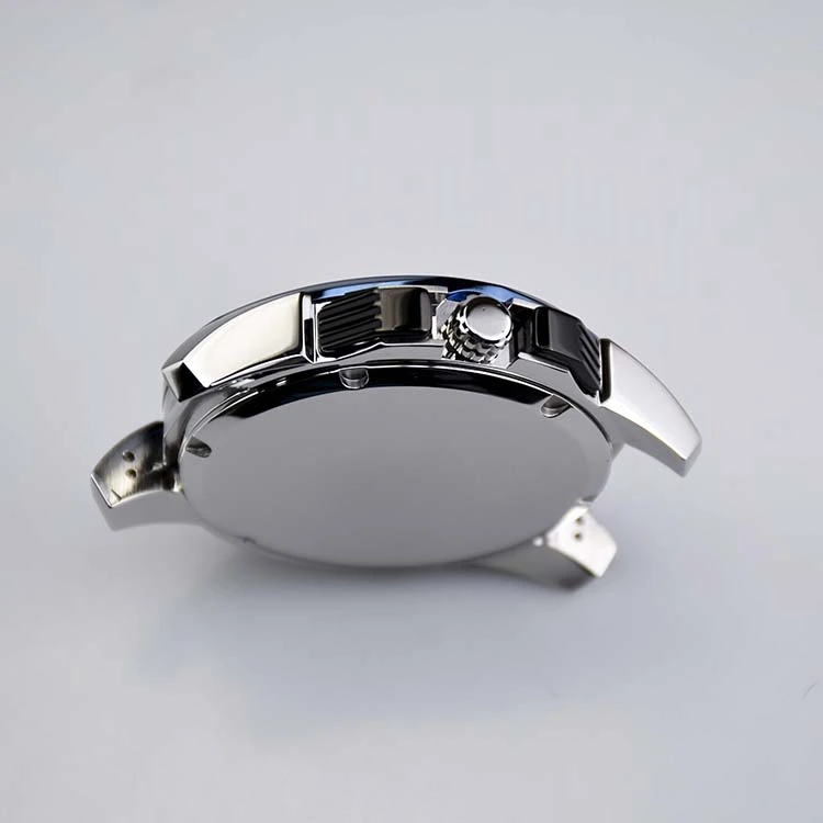 Stainless Steel Watch Case with Round Brushed Bezel