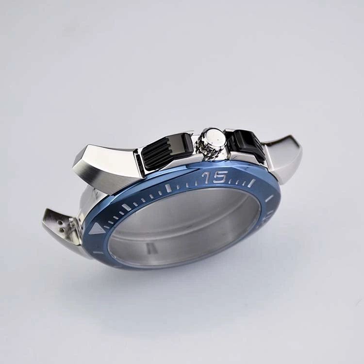 Stainless Steel Watch Case with Round Brushed Bezel