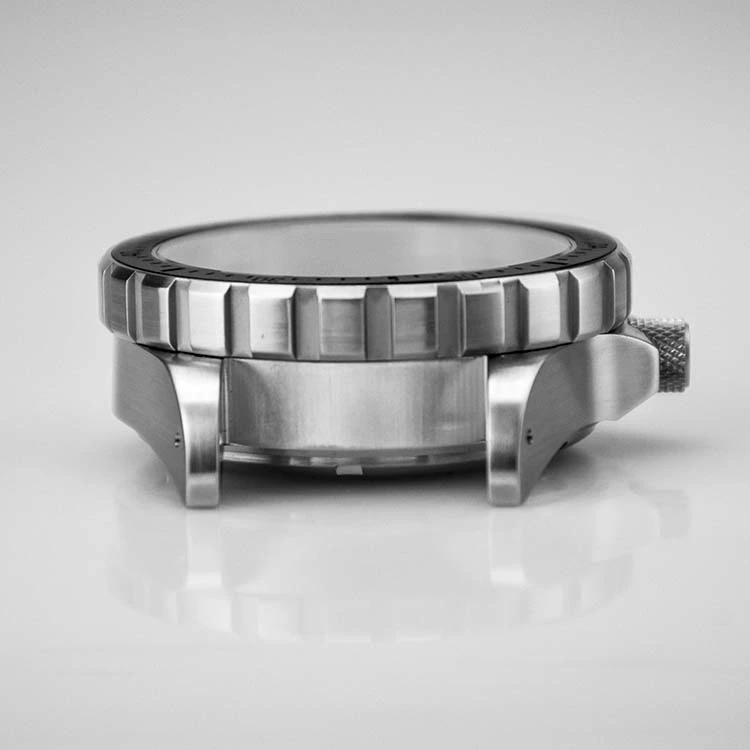 Round Stainless Steel Watch Case in Black