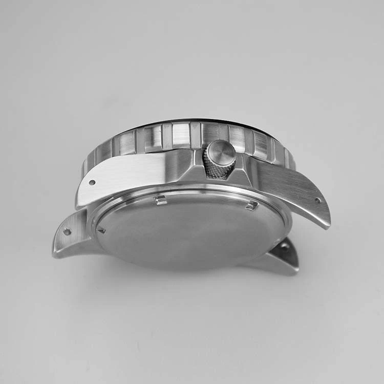 Round Stainless Steel Watch Case in Black