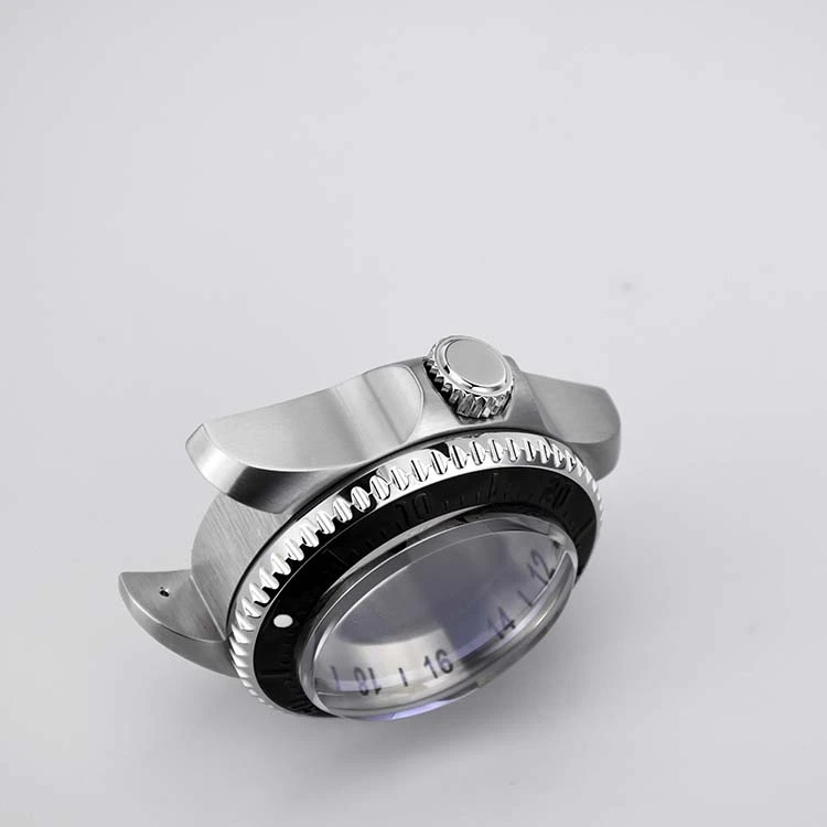 Polished Stainless Steel Watch Case with Horizontal Brushed Case Sides