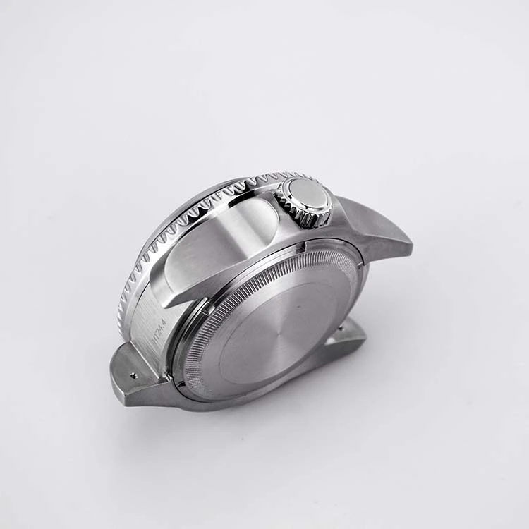 Polished Stainless Steel Watch Case with Horizontal Brushed Case Sides