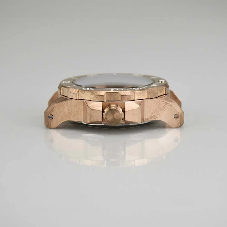 Stainless Steel Watch Case with Round Brushed Bezel Surface