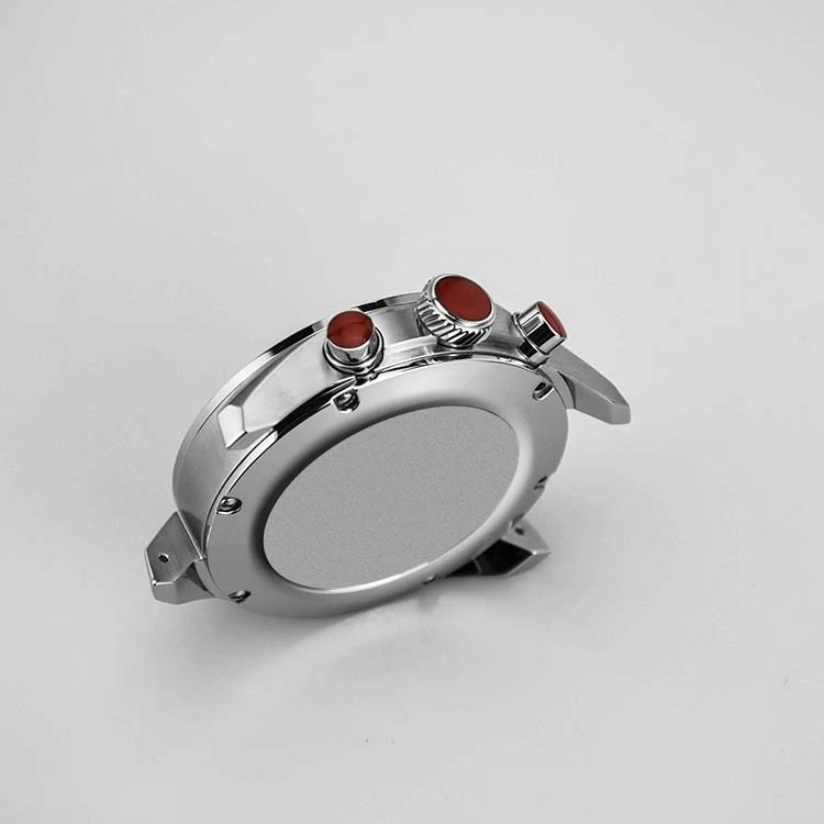 Stainless Steel Watch Case with Red Press Button