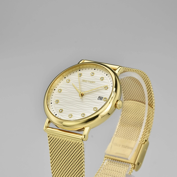 Engraving Wave Dail Watch for Woman