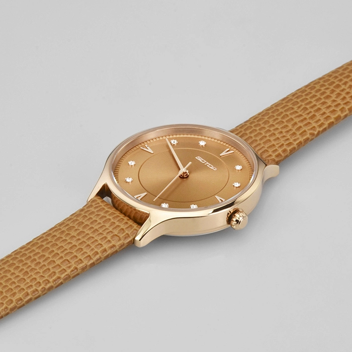 Middle Sunray Steel Case Watch for Woman