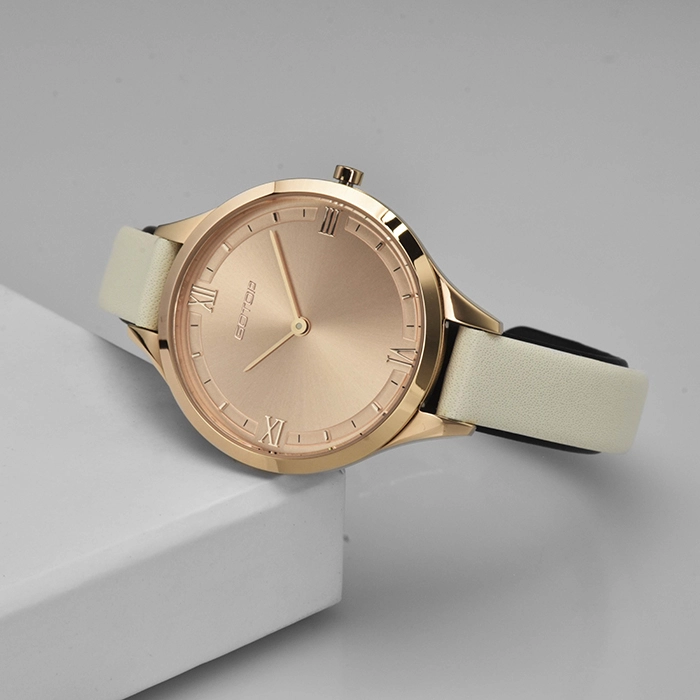 Sunray Dial Steel Case Watch for Woman