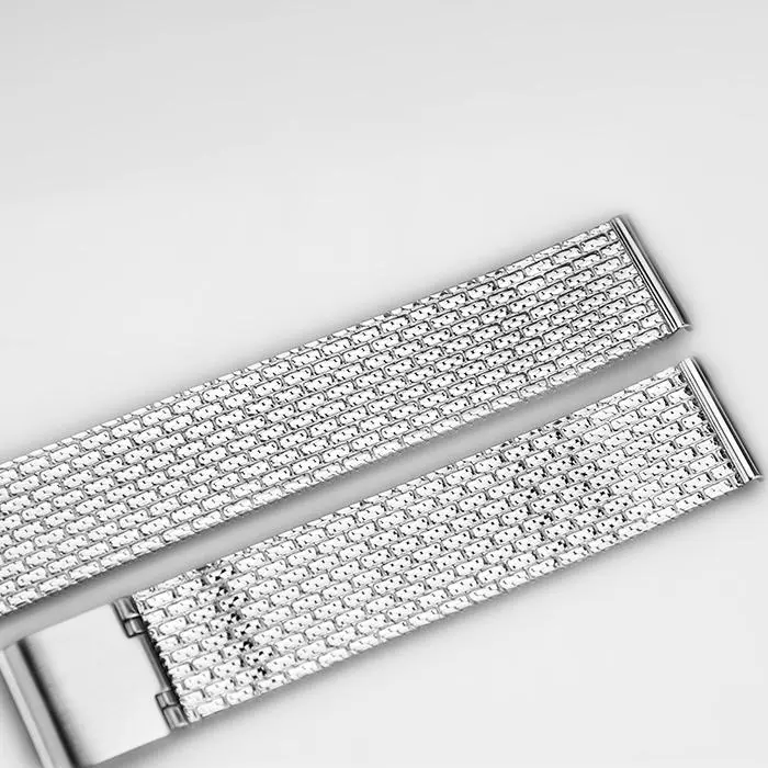 WS086 16MM 70*108MM Silver Watch Strap