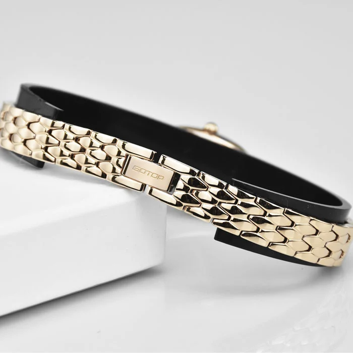 Two Curve Mineral Glass Watch for Woman