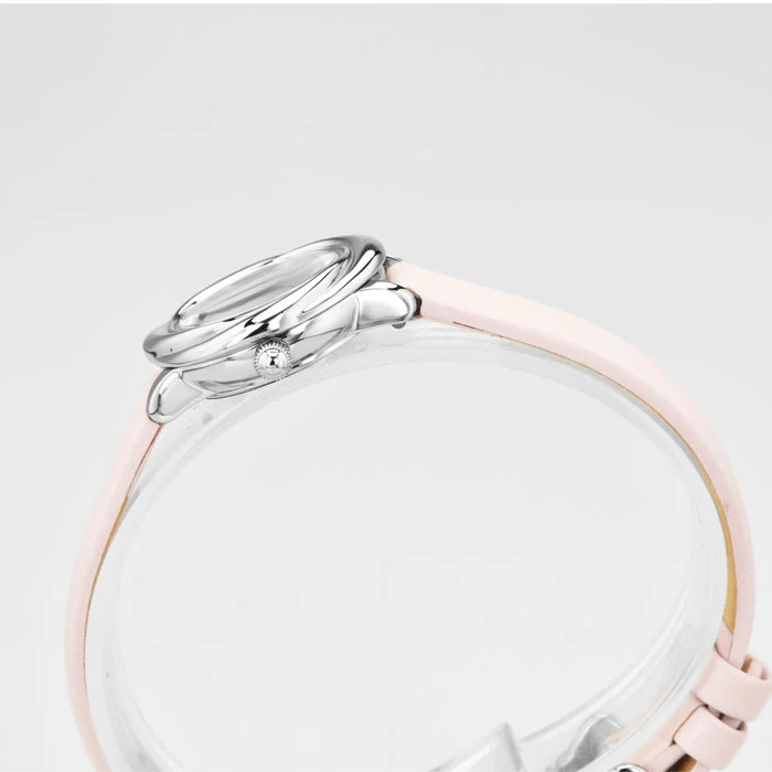 Elegant Rose Case Steel Watch Colorful Exquisite Leather Strap for Women