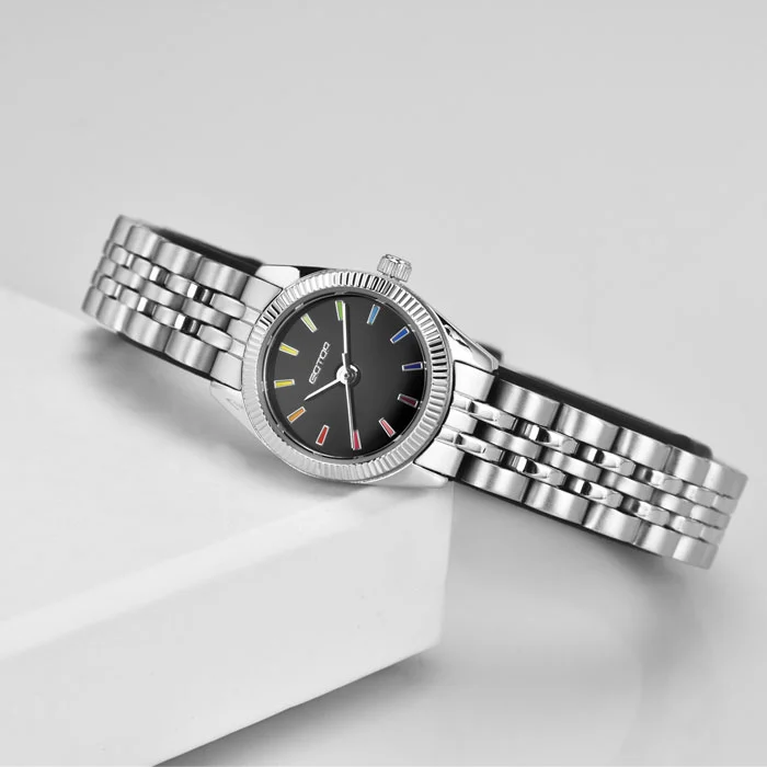 Chic and Colorful Women's Watch Petite Design with Vibrant Array of Index Colors