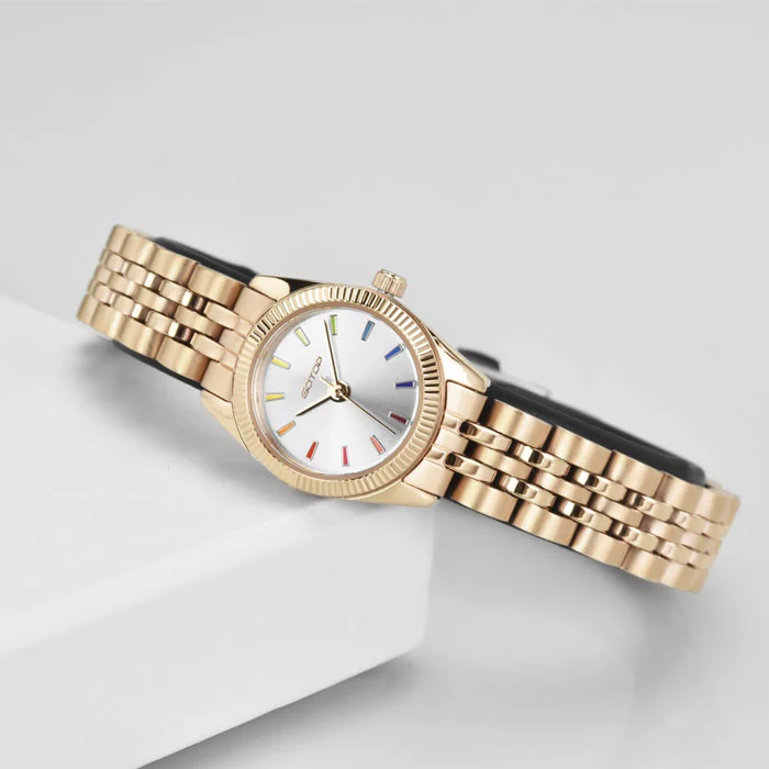 Chic and Colorful Women's Watch Petite Design with Vibrant Array of Index Colors