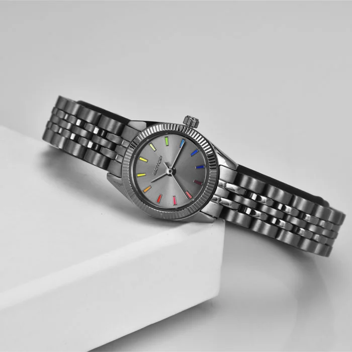 Chic and Colorful Women's Watch Petite Design with Vibrant Array of Index Colors