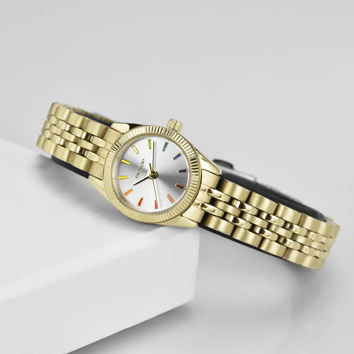 Chic and Colorful Women's Watch Petite Design with Vibrant Array of Index Colors