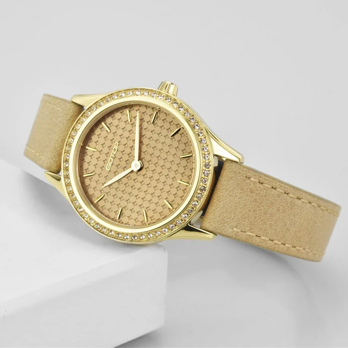 Exquisite Women's Watch Colorful Gemstone Brilliant Design High-End with Starry Dial Pattern