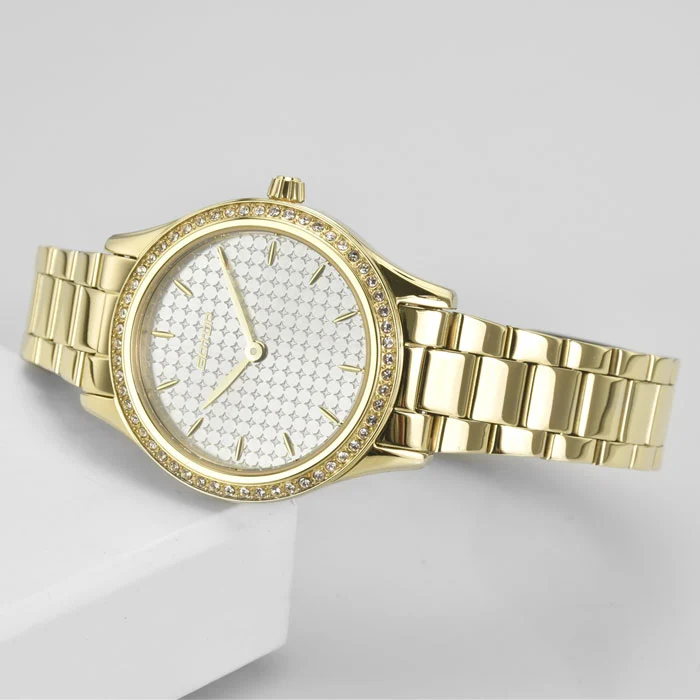 Exquisite Women's Watch Colorful Gemstone Brilliant Design High-End with Starry Dial Pattern