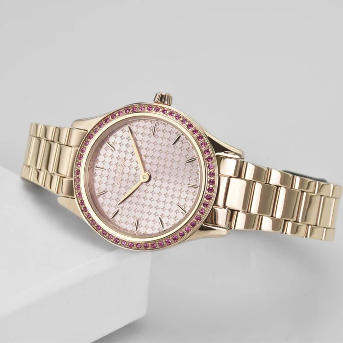 Exquisite Women's Watch Colorful Gemstone Brilliant Design High-End with Starry Dial Pattern
