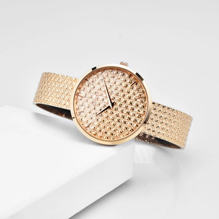 Fashion Unique Stereoscopic Brick Quartz Watch New Steel Strap Concise Sunray Dial
